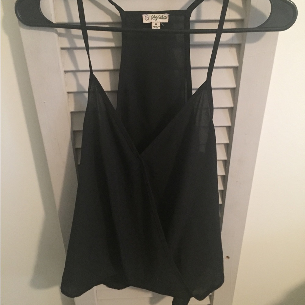 Black sheer tank top size medium